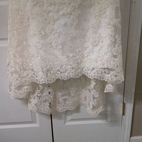 Alfred Angelo 1774NT Ivory  HiLo Lace Wedding Dress and wedding veil  Sz 18 - Picture 2 of 15